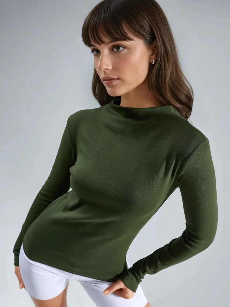 بوسيم BUSEM Slim Fit Half Turtleneck Blouse